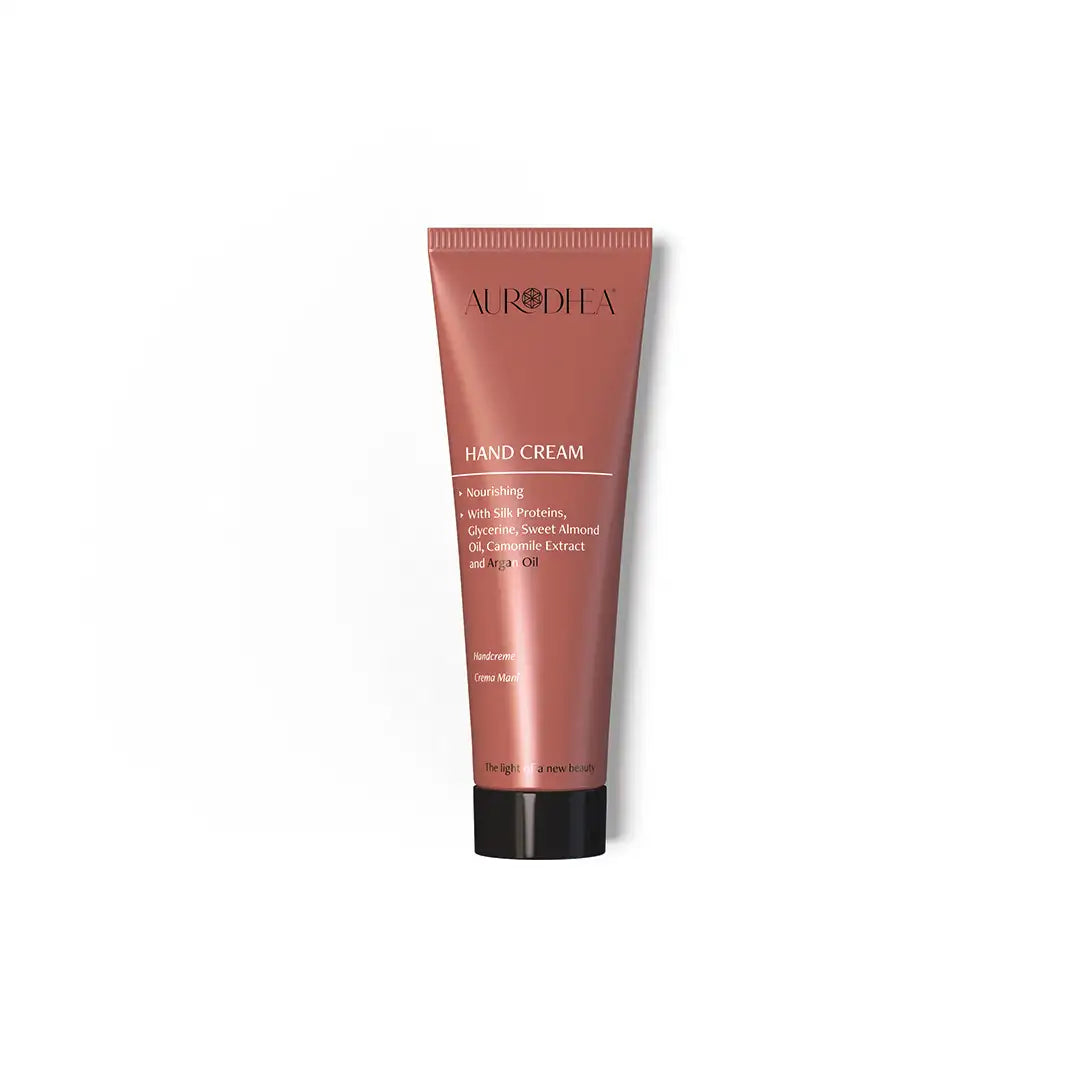 Aurodhea AR05B Handcreme mit Arganöl – 75 ml, Bio-Handpflege mit Seidenprotein & Mandelöl für trockene & empfindliche Hände