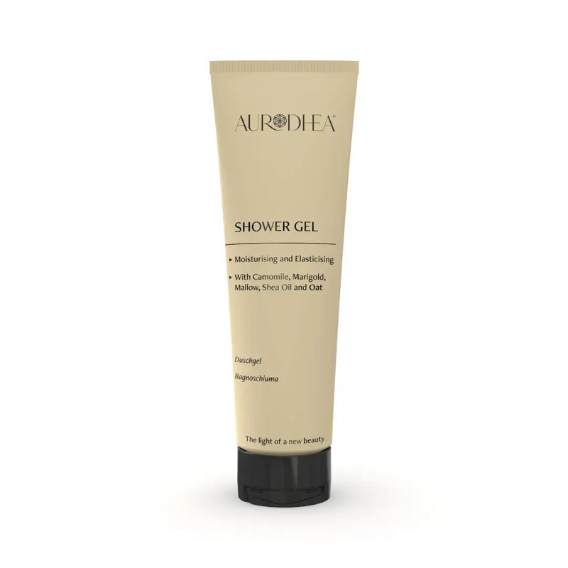 Aurodhea AV01B Duschgel mit Hafer – 250 ml, beruhigende Reinigung mit Sheaöl, Kamille, Aloe Vera & Ringelblume für empfindliche Haut