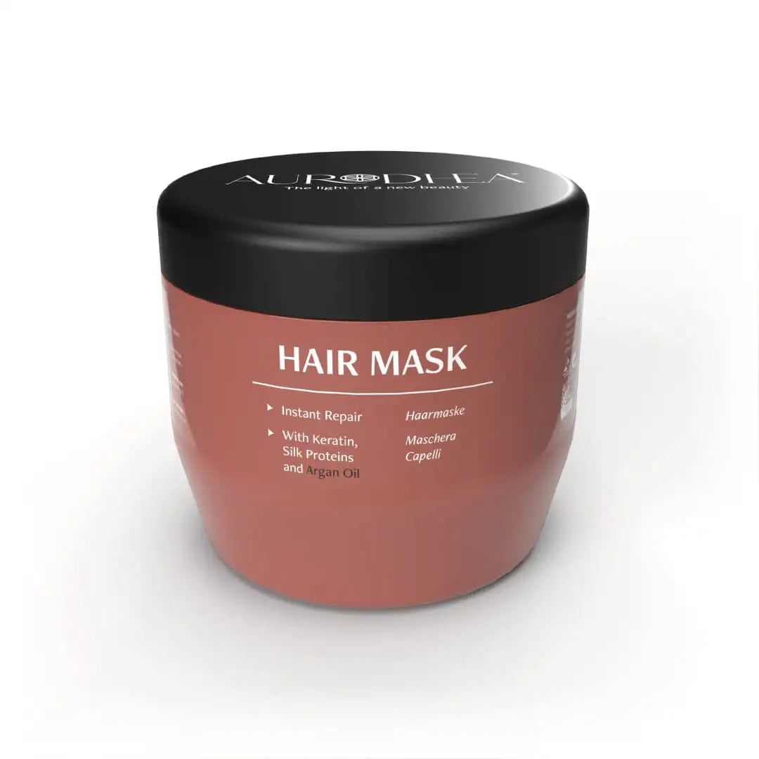 Aurodhea CAP24B Haarmaske mit Arganöl – 500 ml, entwirrende Pflege mit Keratin & Seidenprotein für strapaziertes, trockenes Haar