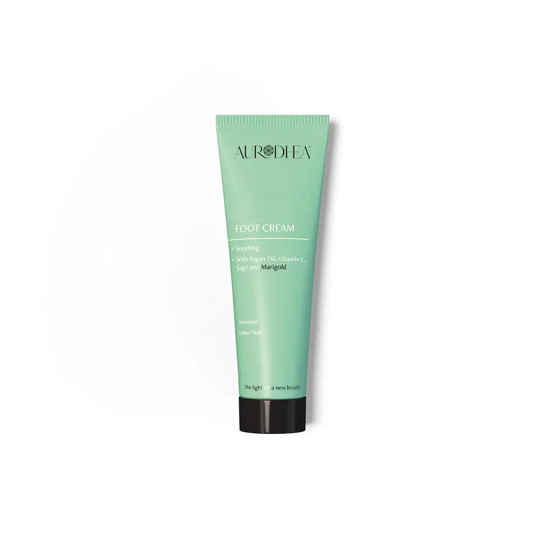 Aurodhea CR29B Fußcreme mit Ringelblume – 75 ml, beruhigende Pflege gegen Hornhaut & Fußgeruch mit Arganöl & Menthol