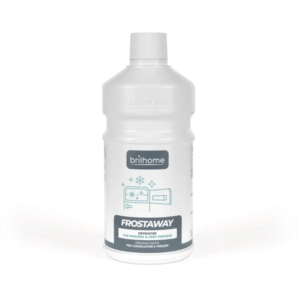 Brilhome Frostaway BH0215 – 750 ml Abtauhilfe für Gefriergeräte & -fächer, weiße Flasche mit dunklem Etikett, HACCP-konform, fruchtiger Duft.