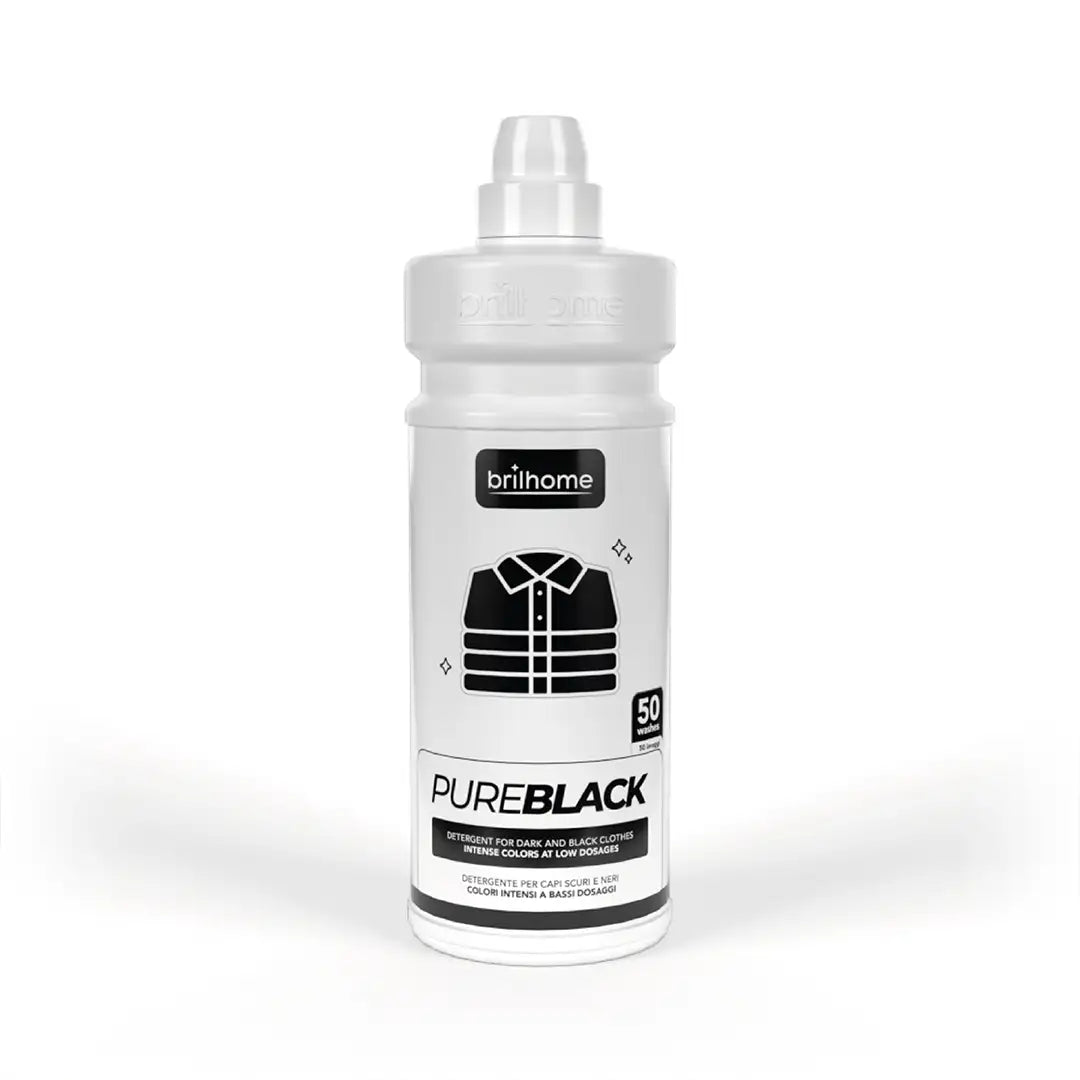 Brilhome Pure Black Waschmittel BH0022 – 1000 ml, Farbauffrischung & Schutz für schwarze & dunkle Wäsche