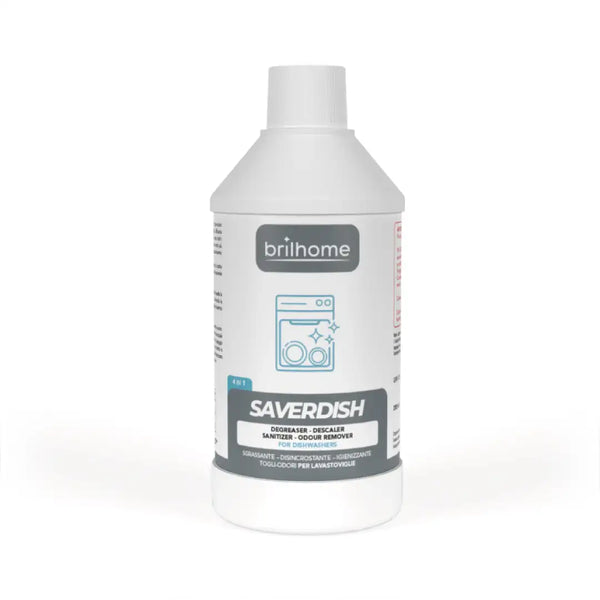 Brilhome Saverdish BH0224 – 300 ml Spülmaschinenreiniger in grauer Flasche, entkalkt, entfettet und beseitigt Schimmel und Gerüche in einem Spülgang.