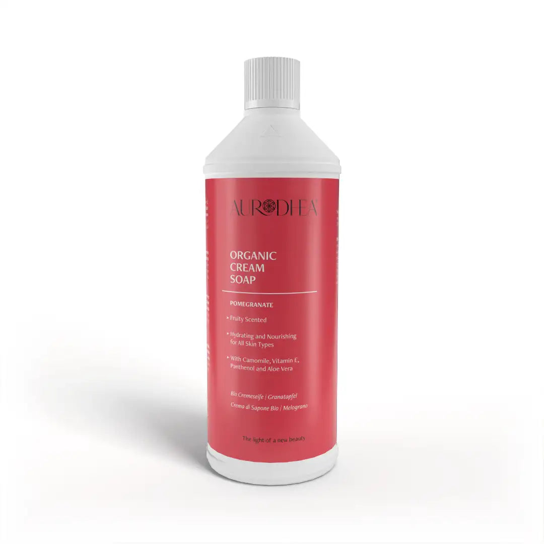 Aurodhea RSP07B Nachfüllpack Cremeseife Granatapfel – 1000 ml milde Handseife mit Aloe Vera