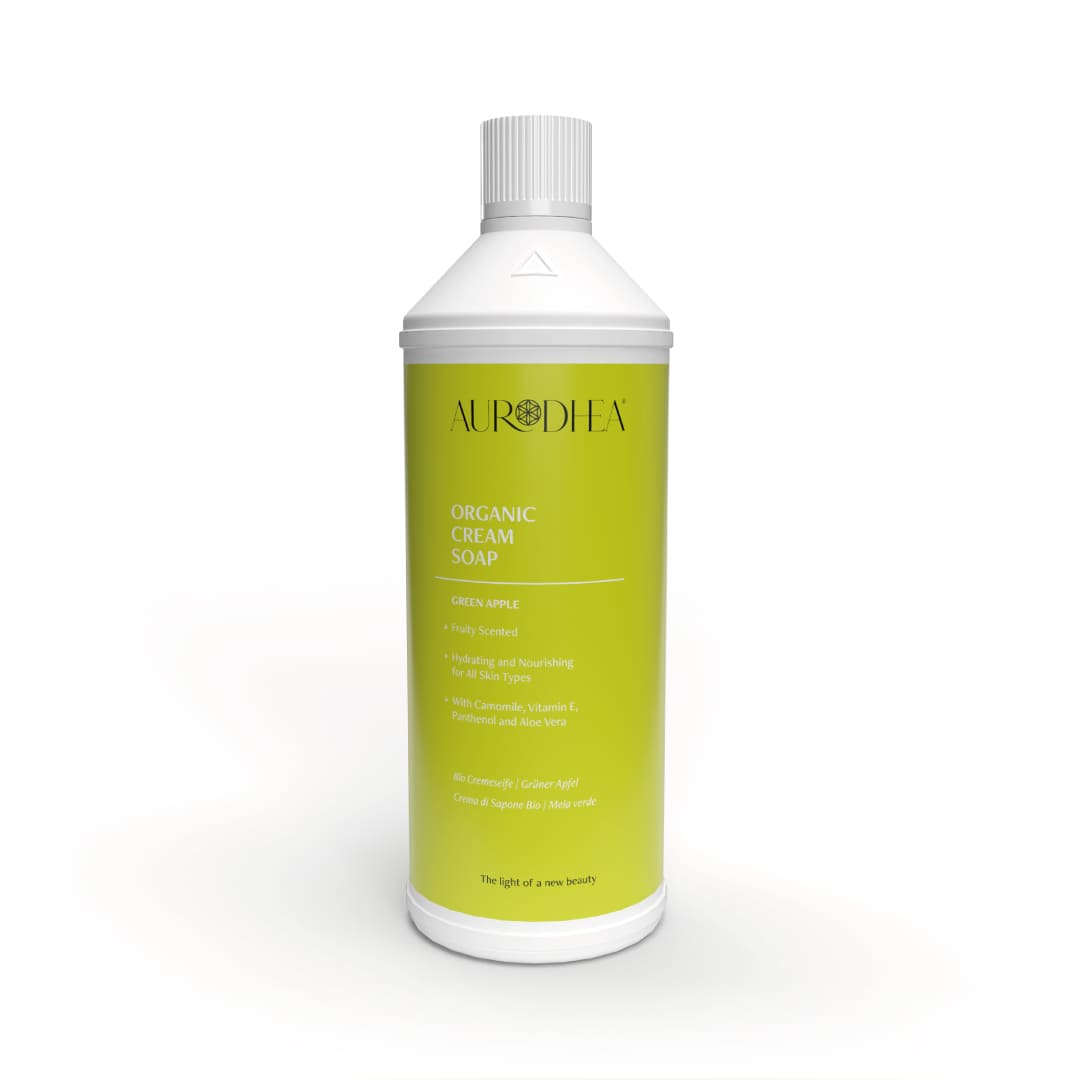 Nachfüllpack Aurodhea Cremeseife Grüner Apfel – 1000 ml milde Handseife mit Kamille & Aloe Vera