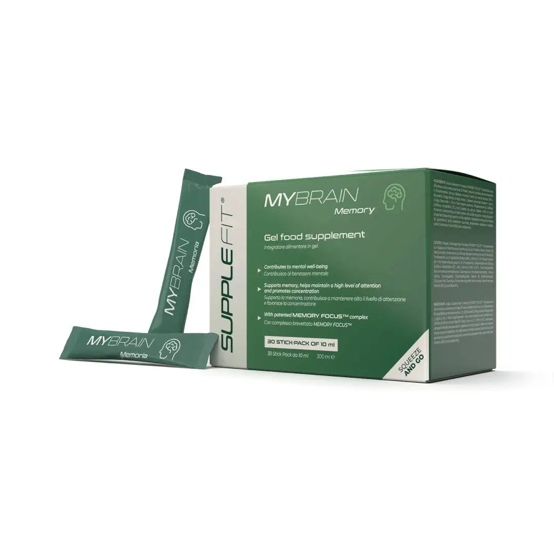 Mybrain INTB042 – Nahrungsergänzung in Gelform für Gedächtnis & Fokus, 30 Direktsticks à 10 ml