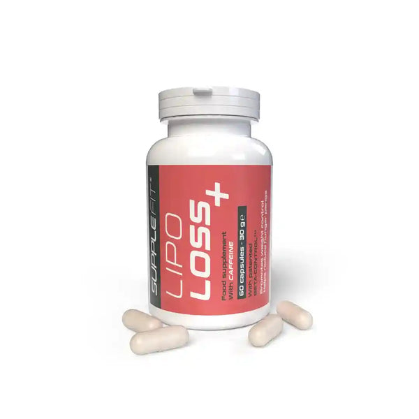 Supplefit Lipo Loss+ INTB045 – Rote Flasche mit 60 Kapseln mit BETA-CONTROL™ Komplex für Gewichtskontrolle und Stoffwechselaktivierung.
