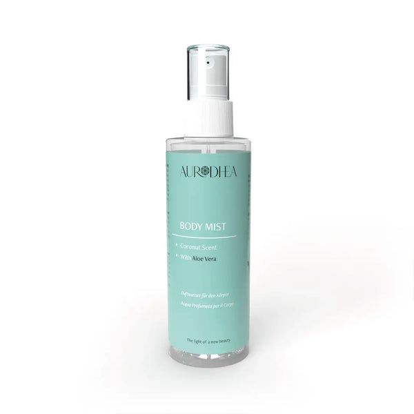 Aurodhea AP04B Duftwasser Karibische Kokosnuss – 100 ml, exotisch duftendes Körperspray mit Aloe Vera für Frische & Pflege im Sommer