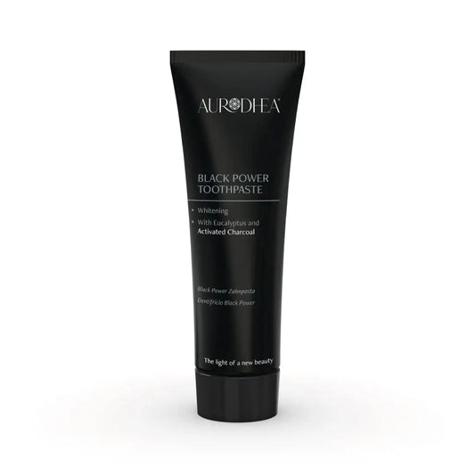 Aurodhea BLK02B Aktivkohle Zahnpasta Black Power – 75 g für weiße Zähne & frischen Atem