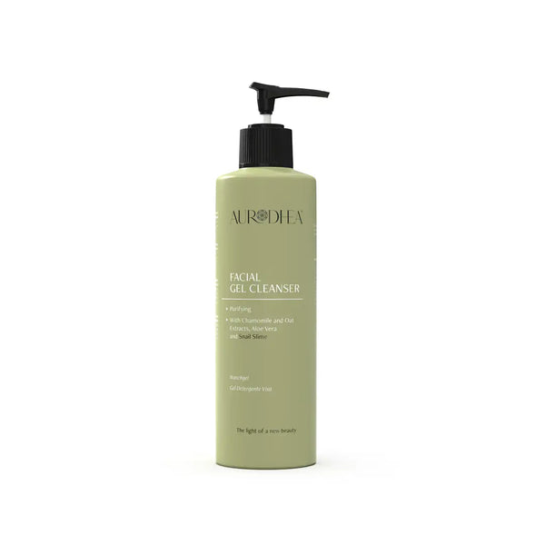 Aurodhea BV12B Waschgel mit Schneckenschleim – 260 ml, sanfte Gesichtsreinigung mit Aloe Vera, Kamille & Hafer für empfindliche Haut