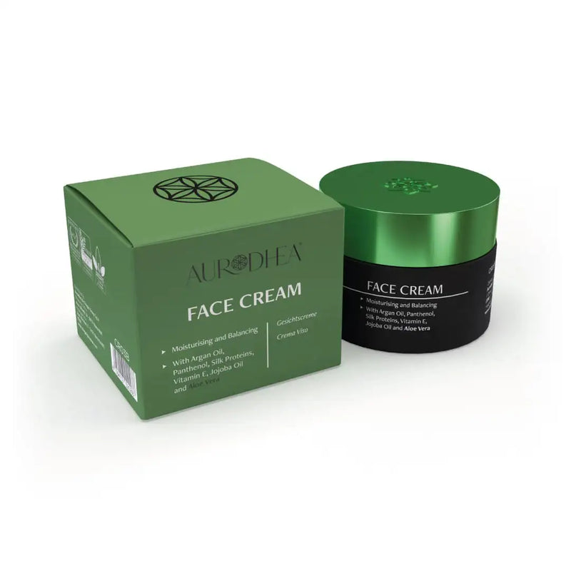 Aurodhea CR03B Tagescreme mit Aloe Vera – 50 ml, feuchtigkeitsspendende Gesichtspflege mit Arganöl, Vitamin E & Seidenprotein