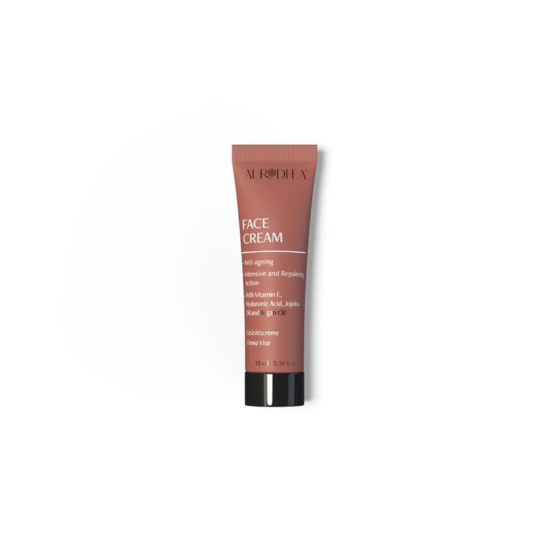 Aurodhea CU14B Gesichtscreme mit Arganöl – 10 ml, Anti-Aging-Pflege mit Hyaluron, Vitamin E & Aloe Vera für reife & empfindliche Haut