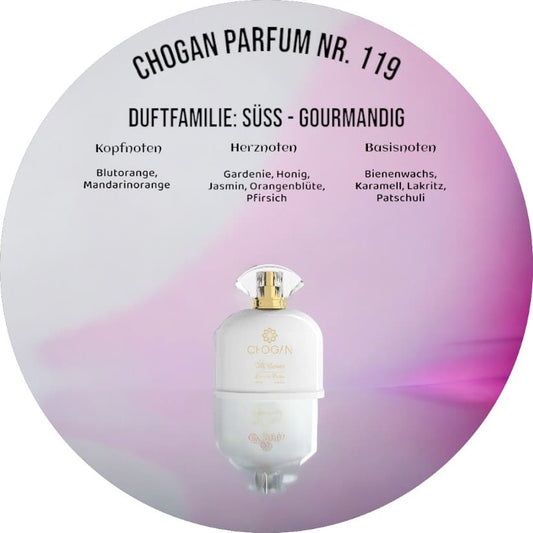  Chogan Parfum 119 mit Noten von Blutorange, Gardenie und Patschuli