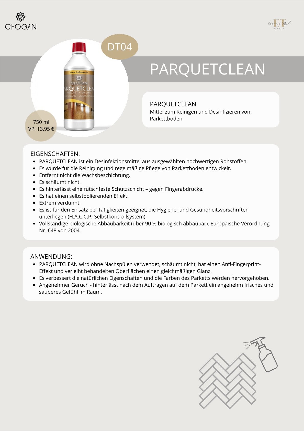 Parquetclean – Hygiene-reiniger Für Parkettböden Und -beschichtungen