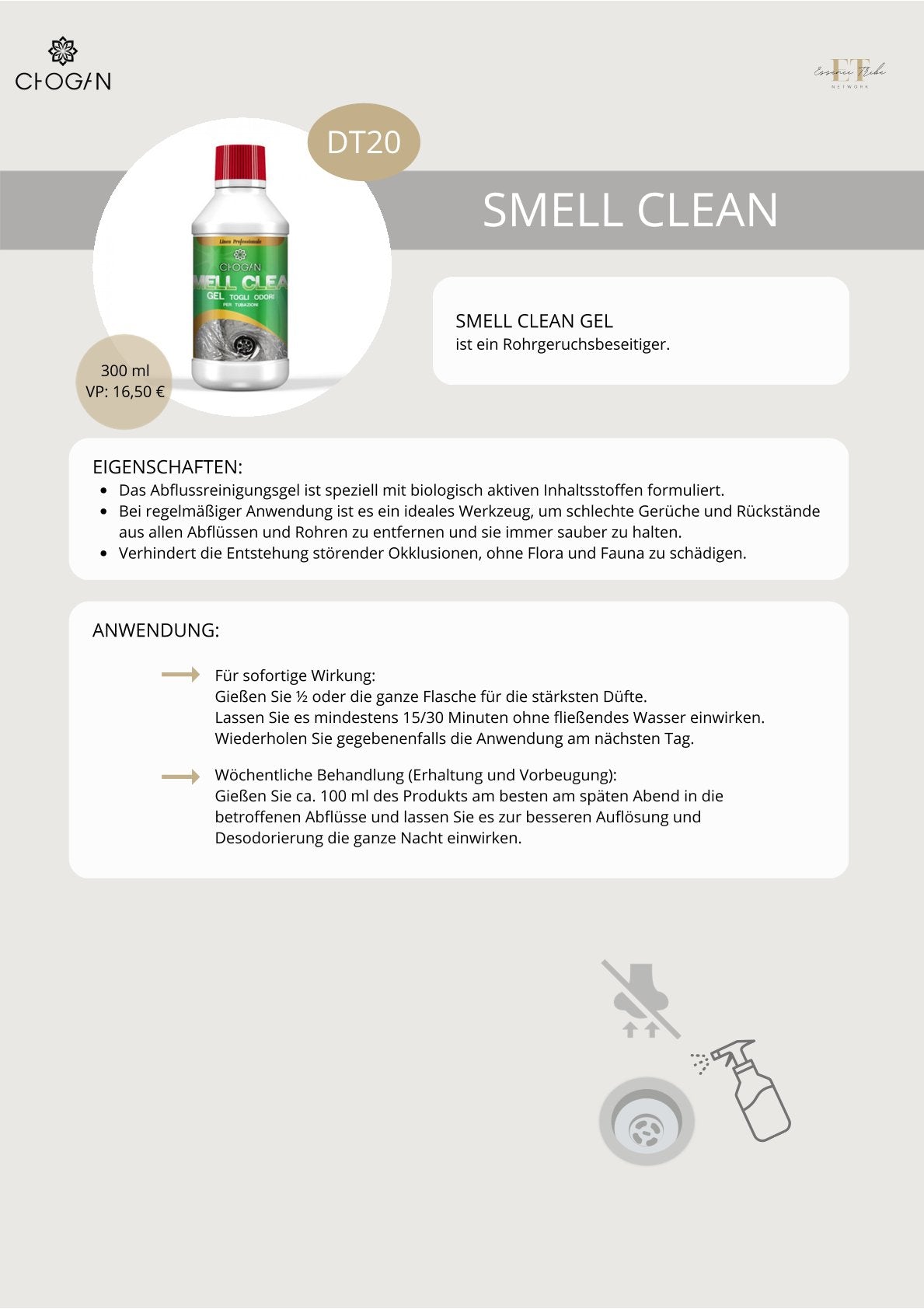 Smell Clean Gel – nettoyant pour canalisations et désodorisant