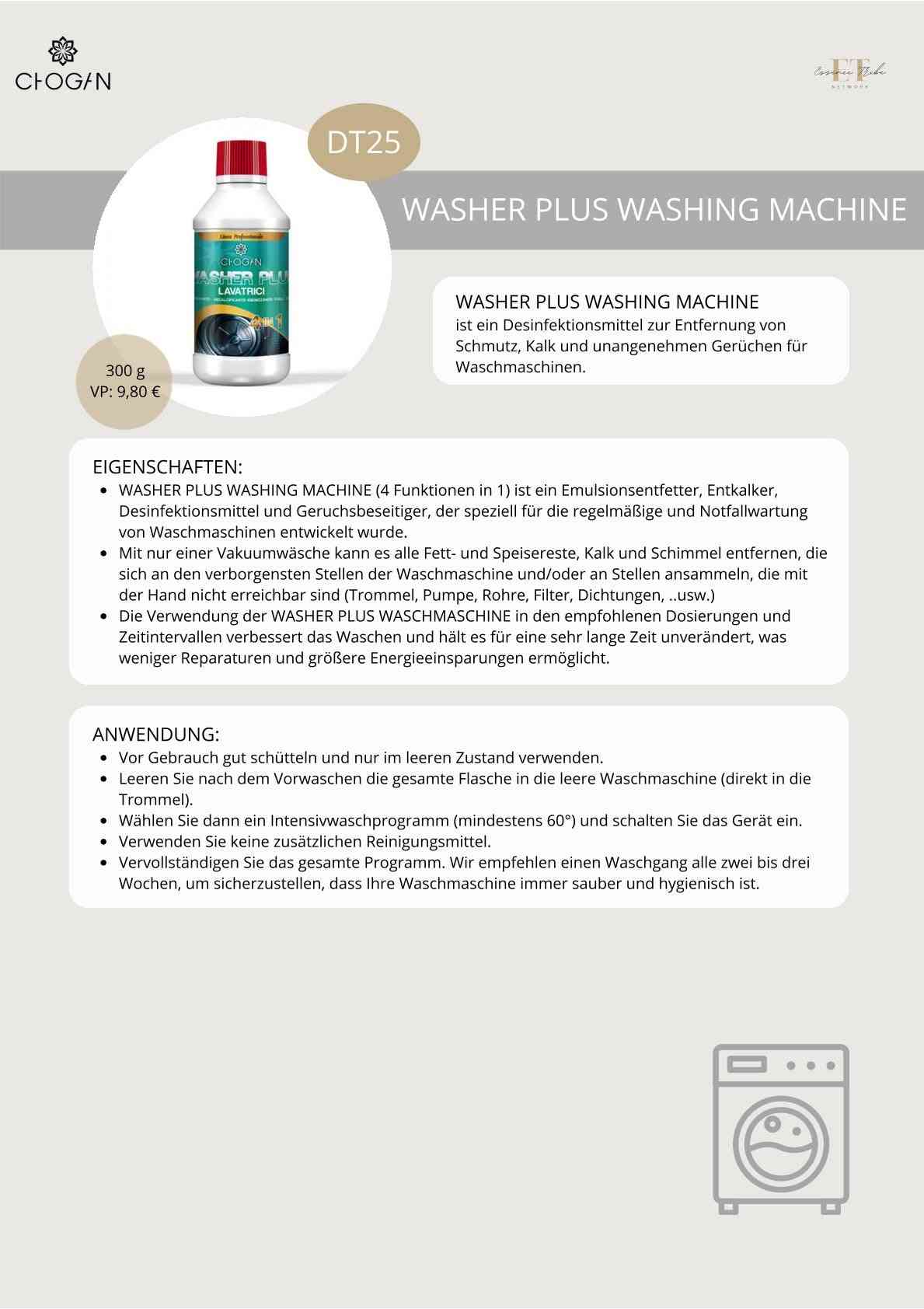 Laveuse Plus Lavatrici – nettoyant pour machine à laver