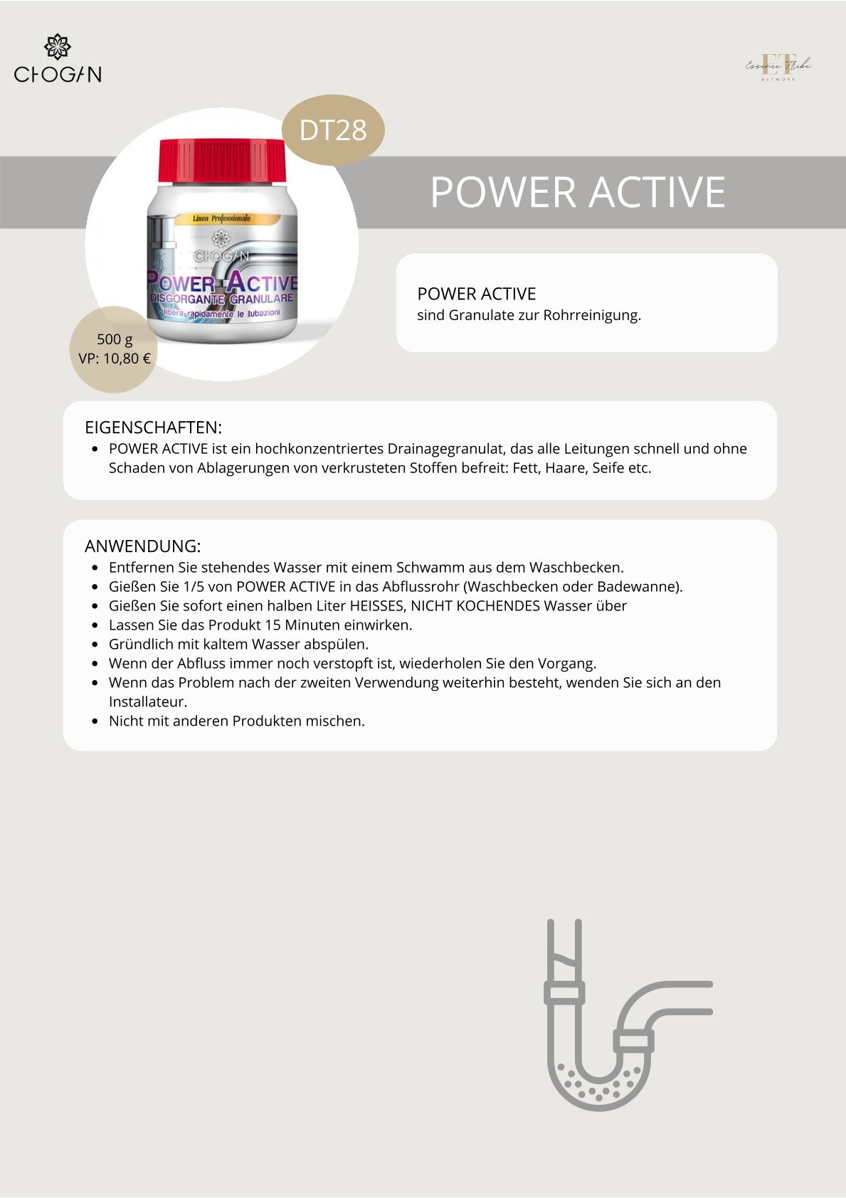 Power Active – Hochkonzentriertes Rohrreiniger-granulat