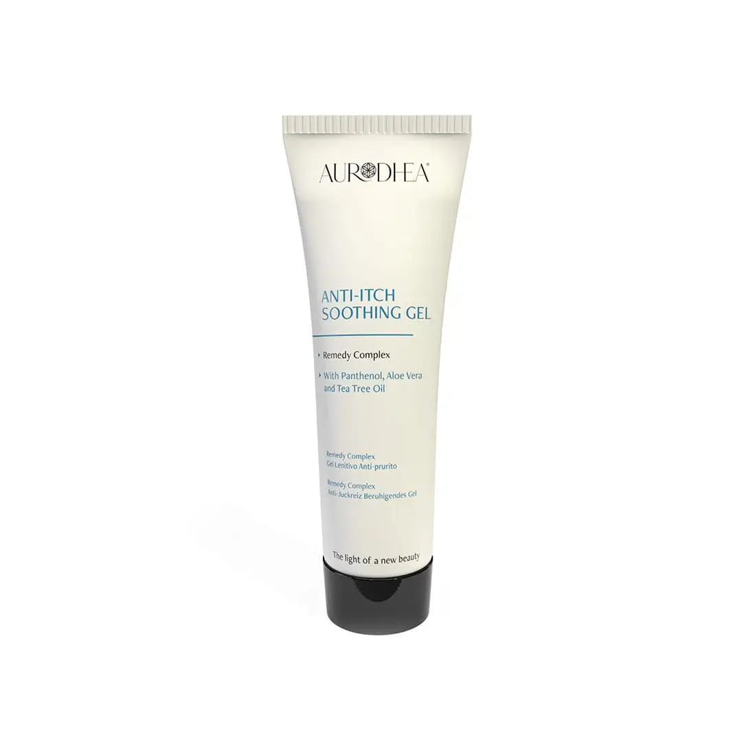Aurodhea MD04B Anti-Juckreiz Gel – 75 ml, beruhigende Pflege bei Insektenstichen, Juckreiz & empfindlicher Haut mit Aloe Vera & Teebaumöl