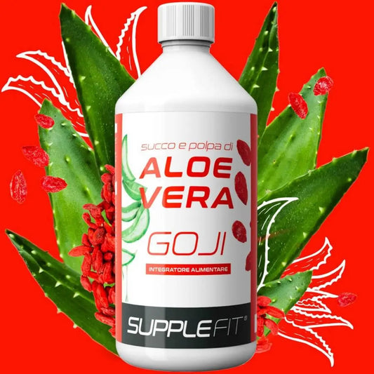 Aloe Vera Saft mit Goji INTB009 – 1 Liter Nahrungsergänzung mit Aloe Vera Fruchtfleisch & Goji-Saft