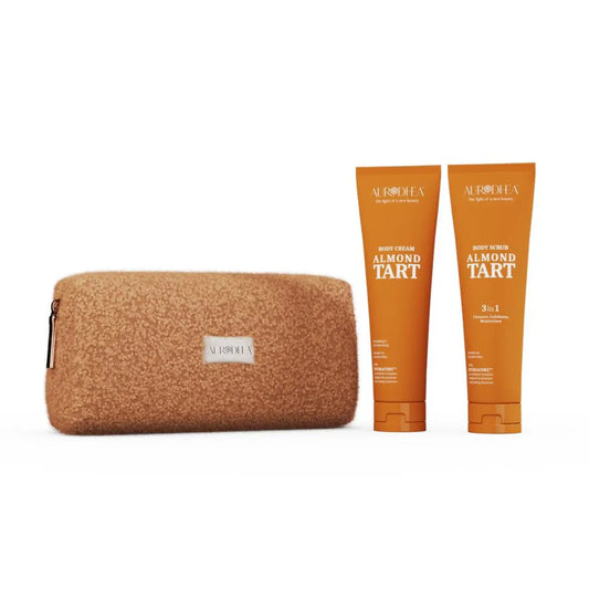 Aurodhea Körperpflege-Set Almond Tart – luxuriöses Pflegeset mit HYDRACORE™, Mandelöl & Seidenprotein – für samtweiche Haut