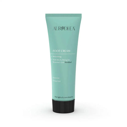 Aurodhea Fußcreme mit Menthol – 75 ml Standardgröße, intensive erfrischende Fußpflege mit Menthol, Ringelblume & Rosmarin