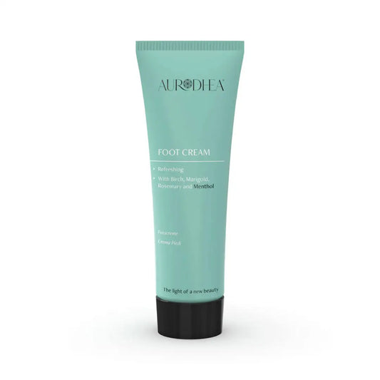 Aurodhea Fußcreme mit Menthol – 75 ml Standardgröße, intensive erfrischende Fußpflege mit Menthol, Ringelblume & Rosmarin