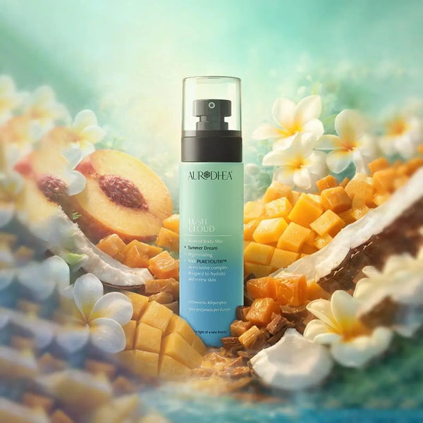 Aurodhea Lush Cloud SBM004 Summer Dream – Body Mist umgeben von Pfirsich, Mango, Kokosnuss, Plumeria und Karamell – gourmandige Sommerdüfte