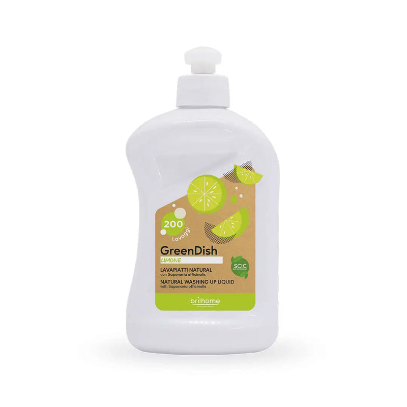 Brilhome GreenDish – Geschirrspülmittel „Zitrone" mit Echtem Seifenkraut-Extrakt (Phosphorfrei) - Chogan Parfum