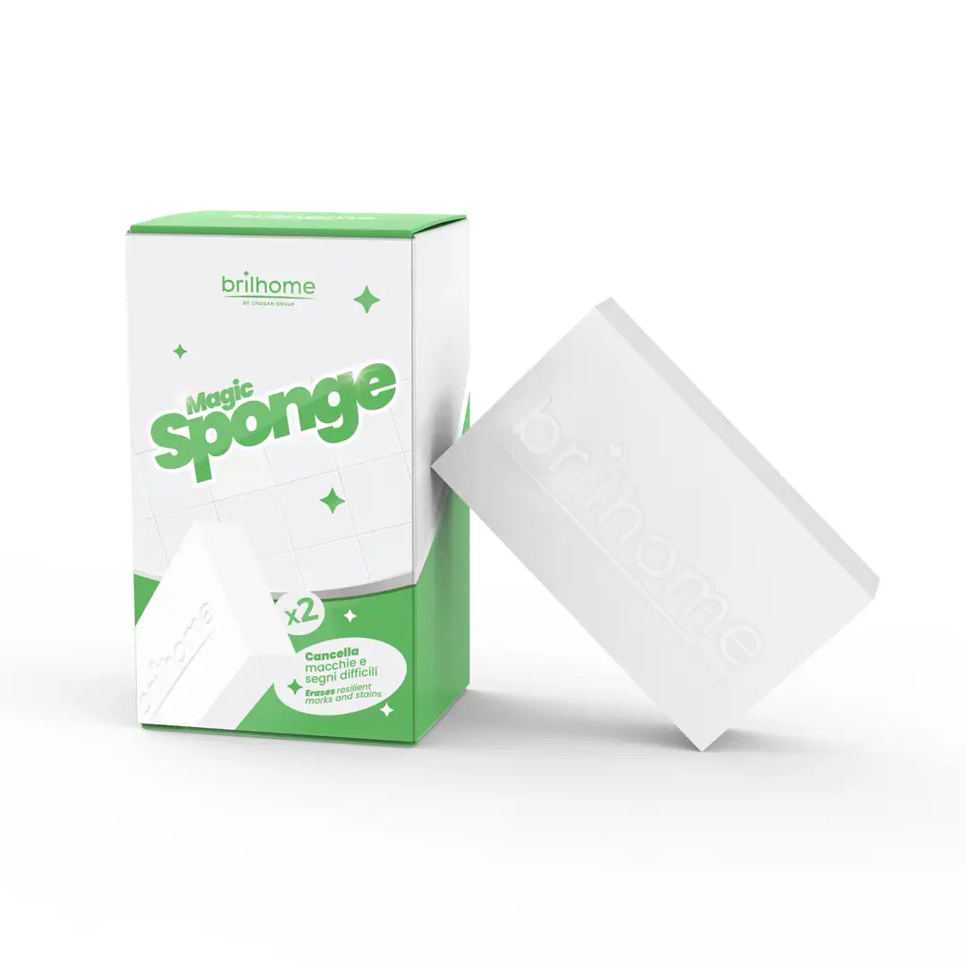 Magic Sponge BHAC0001 – Brilhome Schmutzradierer für hartnäckige Flecken, 2 Stück, Reinigung nur mit Wasser