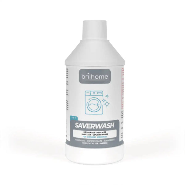 Brilhome Saverwash BH0225 – 300 ml Waschmaschinenreiniger in grauer Flasche, entkalkt, entfettet und beseitigt Schimmel und Gerüche in einem Waschgang.