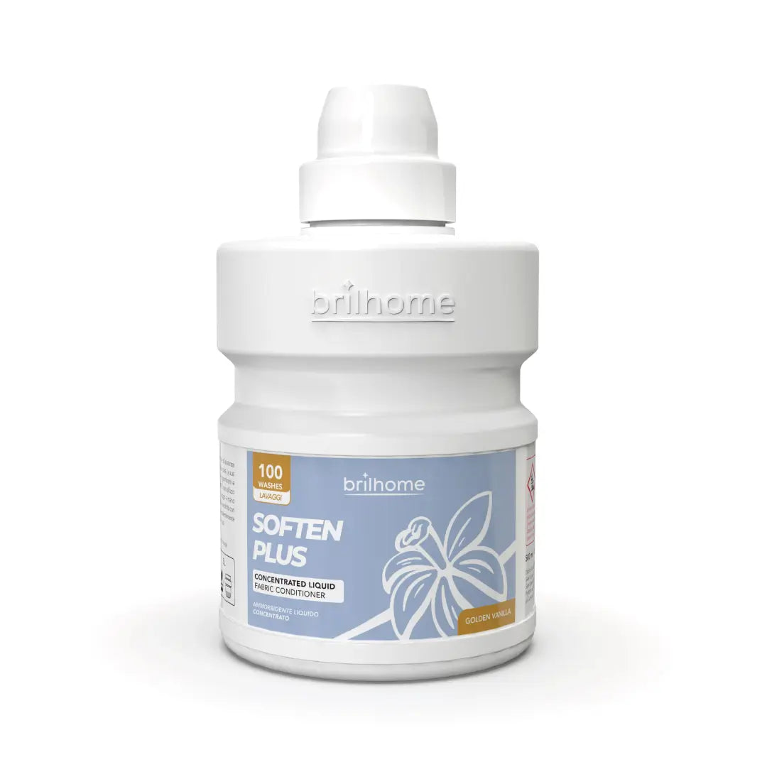 Brilhome Soften Plus Goldene Vanille BH0016 – 500 ml, veganer Weichspüler mit langanhaltendem Vanilleduft für weiche Textilien