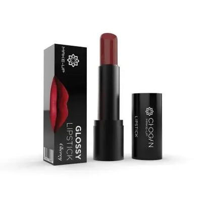 Chogan Glossy Lipstick Cherry MKRS11 – geöffneter Lippenstift mit Verpackung