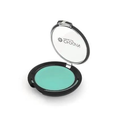 Chogan MATTE Kompakt-Lidschatten Green Tiffany MKOM21 geöffnete Dose mit mintfarbenem/türkisfarbenem Lidschatten