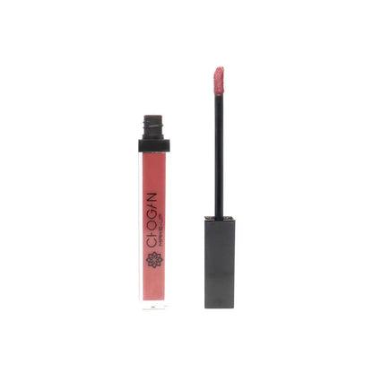 Chogan Matter Flüssiger Lippenstift Dark Plum MKLIP37 – geöffneter Flakon mit Applikator