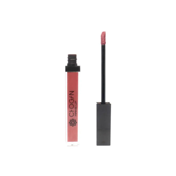 Chogan Matter Flüssiger Lippenstift Dark Plum MKLIP37 – geöffneter Flakon mit Applikator