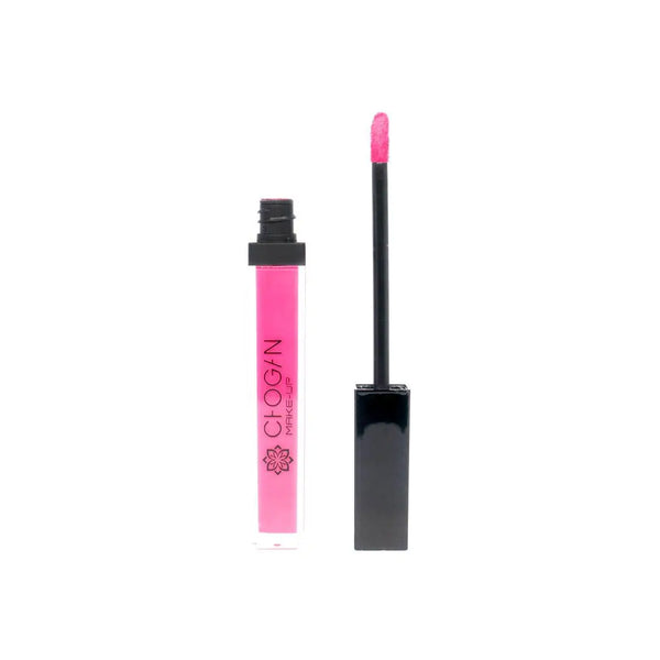 Chogan Matter Flüssiger Lippenstift Hot Pink MKLIP36 – geöffneter Flakon mit Applikator