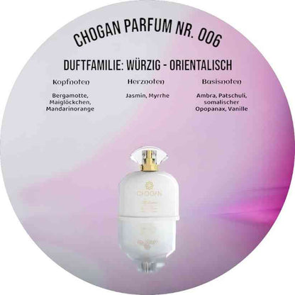Chogan Parfum 006 - Sinnlicher Damenduft mit Noten von Bergamotte, Jasmin, Ambra und Vanille