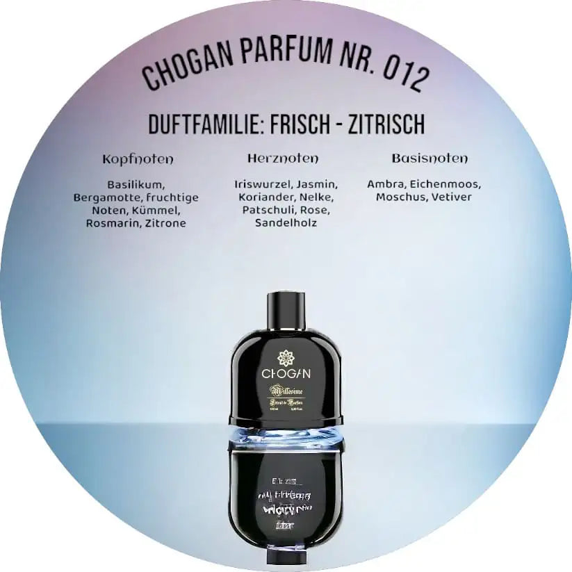 Chogan Parfum 012 Feral Essence – Frisch-zitrischer Herrenduft mit Amber & Sandelholz, 100 ml