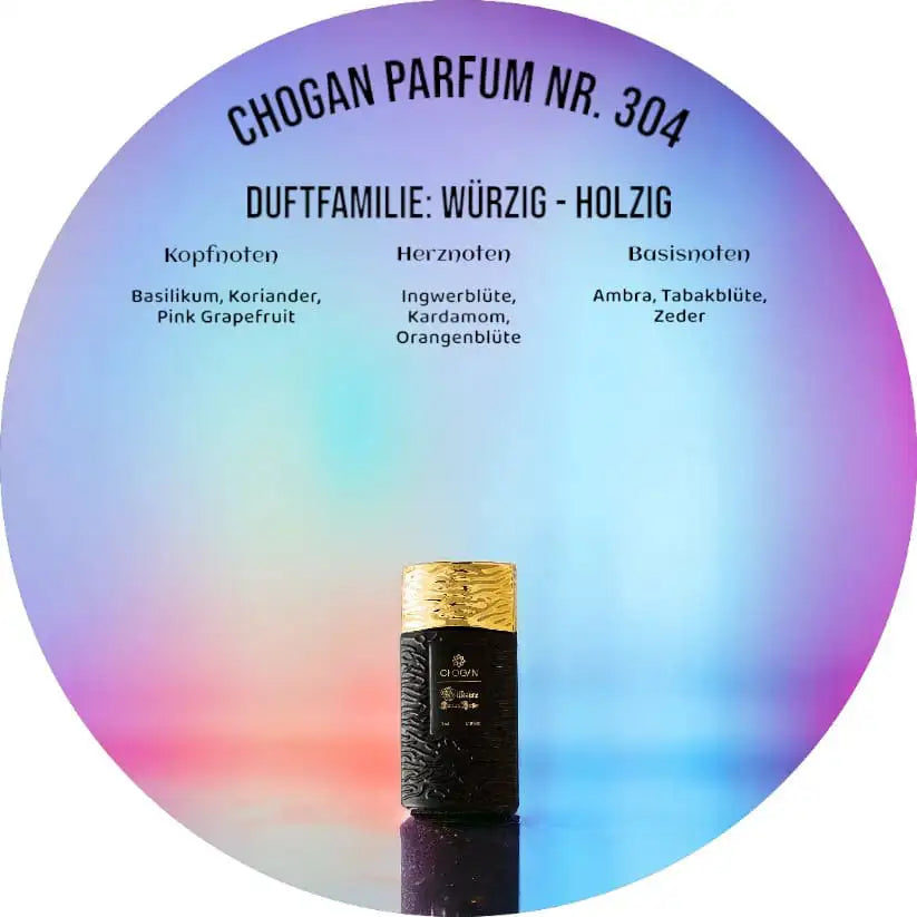 Chogan Parfum Nr. 304 – 35 ml – Kompakter Herrenduft – Elegante würzig-holzige Noten