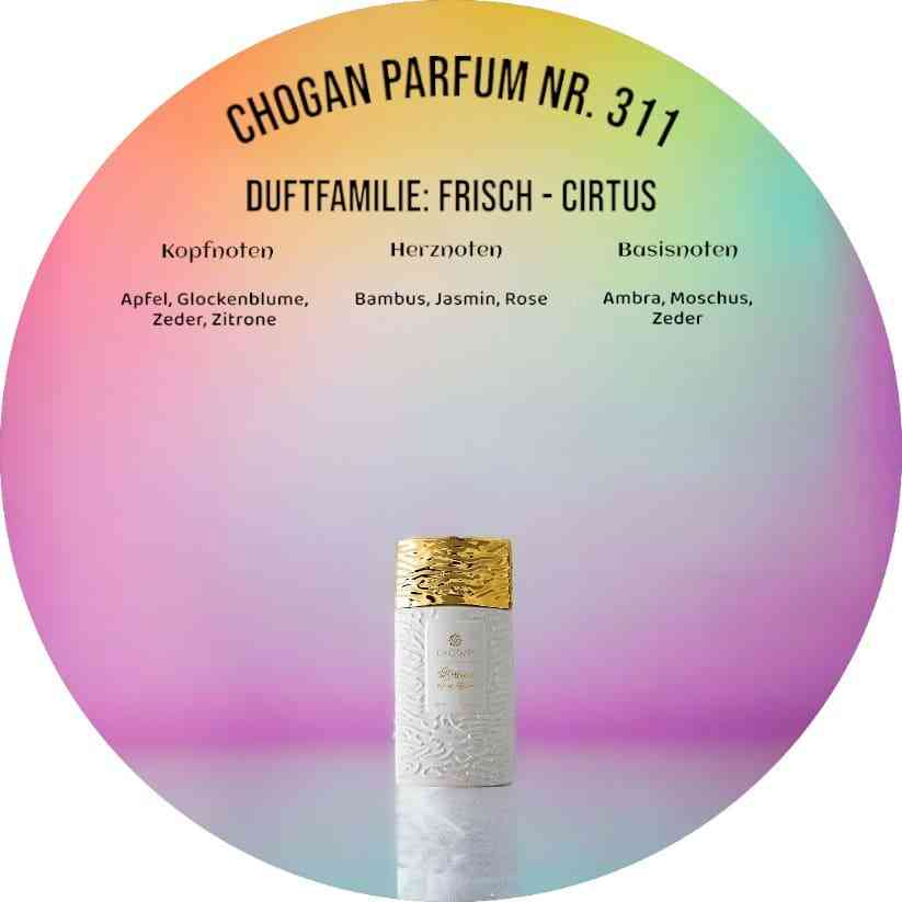 Chogan Parfum 311 - Fruchtig-blumiges Dufterlebnis mit Noten von grünem Apfel, Jasmin und Moschus