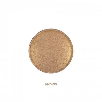 Chogan SHIMMER Kompakt-Lidschatten Pearly Peach MKOM15 Detailansicht der goldfarbenen cremigen Textur