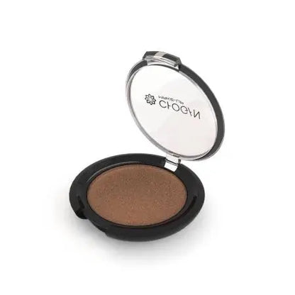 Chogan SHINY Kompakt-Lidschatten Bronze MKOM27 Detailansicht der bronzefarbenen hochpigmentierten Textur