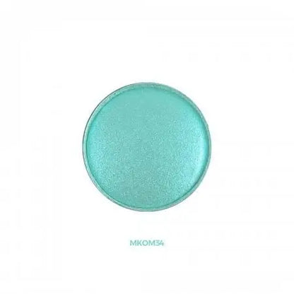 Chogan SHINY Kompakt-Lidschatten Pearl Tiffany MKOM34 Detailansicht der türkisen hochpigmentierten Textur