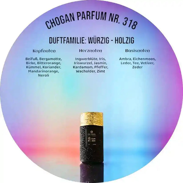 Choganparfum Olfazeta 318 – Intensiv-würziger Herrenduft mit Leder & Tee, 35 ml Flakon