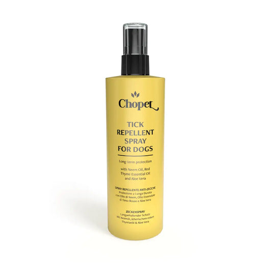 Chopet Zeckenspray AN02B – 150 ml, natürlicher Schutz für Hunde gegen Zecken & Insekten mit Neemöl & Aloe Vera