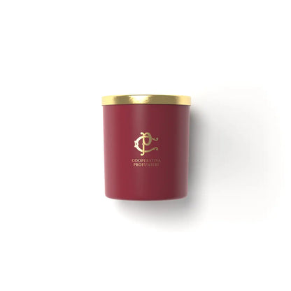 Cooperativa Profumieri ROSÉA Rosenduft-Duftkerze in 400 g mit bordeauxrotem Gefäß und goldenem Deckel