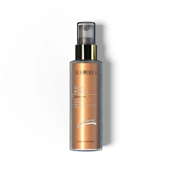 Glow Body Oil 100 ml – Pflegendes Körperschimmeröl im Glasflakon mit goldenem Glanz