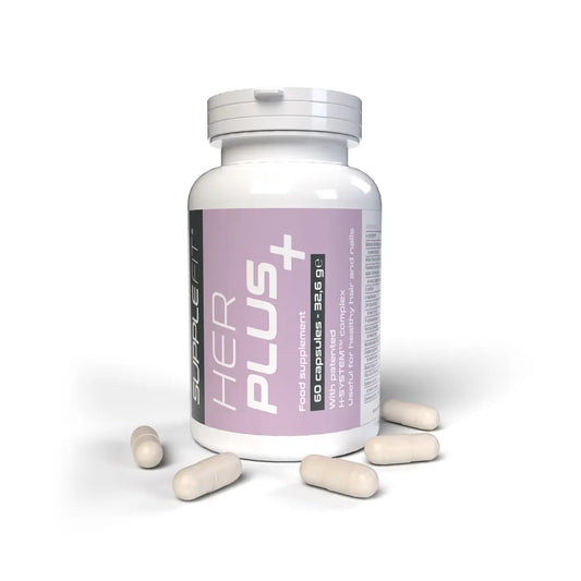 Her Plus + INTB046 – Kapseln für Haare, Nägel & Hautpflege mit H-SYSTEM™, Biotin & Zink