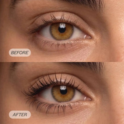 Vorher-Nachher-Darstellung der Wimpern