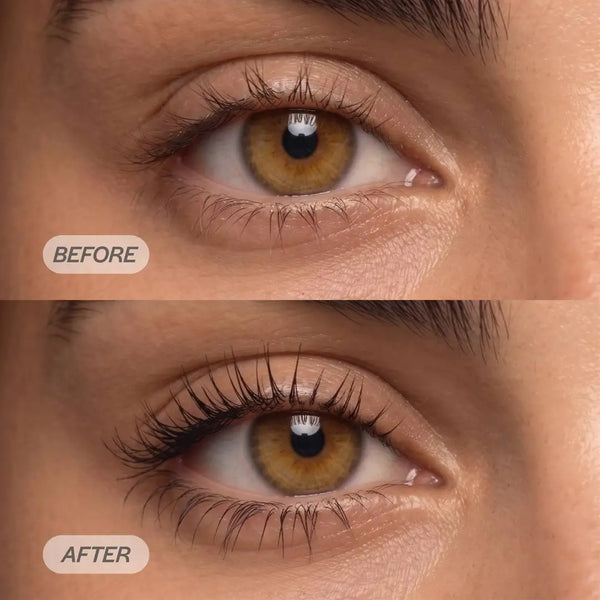 Vorher-Nachher-Darstellung der Wimpern